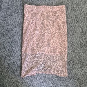 Floral blush high waist pencil skirt